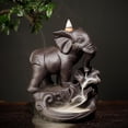 thumbnail image 3 of Quemador de incienso de reflujo de elefante exquisito para aromaterapia y oficina, 3 of 8