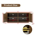 thumbnail image 3 of 64" Walnut Sideboard Buffet Cabinet, Modern Wooden Fluted Sideboard Storage Cabinet with Adjustable Shelves 24" H, 3 of 8