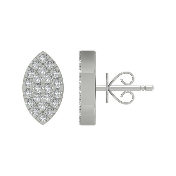ARAIYA 14K White Gold Round Diamond Stud Earrings (1/10 cttw, I2-I3 Clarity, I-J Color)