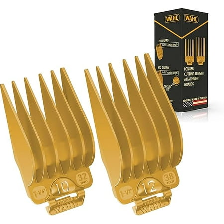 Wahl Long Length Hair Clipper Attachment Combs, Includes Size 1 1/4", 1 1/2" Yellow, Plastic 3025025