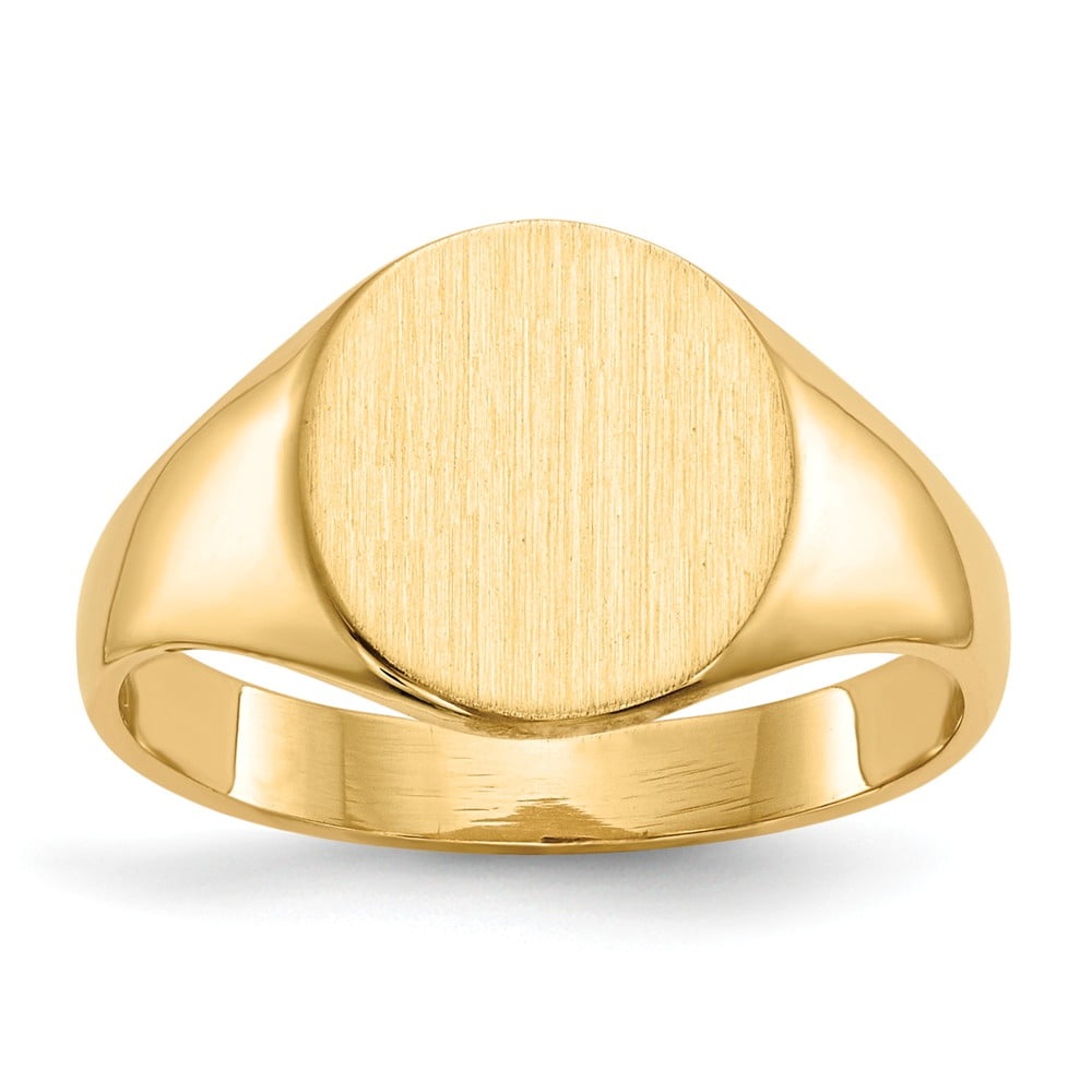 Solid 14k Yellow Gold Engravable Monogram Signet Ring Band Size 7.5 ...
