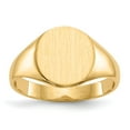 thumbnail image 1 of 14K Yellow Gold Ring Band Signet 9.5x10.0mm Closed Back, Size 5, 1 of 5