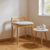 Homy Casa Modern Living Room Accent Chair with Cushioned Seat for Reading & Tea Corner, Natural