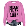 thumbnail image 1 of VBARHMQRT Sweat à Capuche Zippé Complet pour Femmes, Col Rond Décontracté, Imprimé Lettres Anglaises, 1 of 3