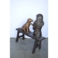 thumbnail image 2 of Nifao Girl plays Doctor on a Bench W Dog Bronze Statue – Home Decor Sculpture, 38"L x 18"W x 39"H, 2 of 13