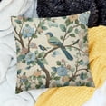 thumbnail image 2 of Autua Green Blue Floral Birds Pillow Covers Sage Green Chinoiserie Flower Decor Throw Pillows Spring Vintage Seasonal Outdoor Decoration Pillowcase Linen Cushion Cover 18x18in, 2 of 5
