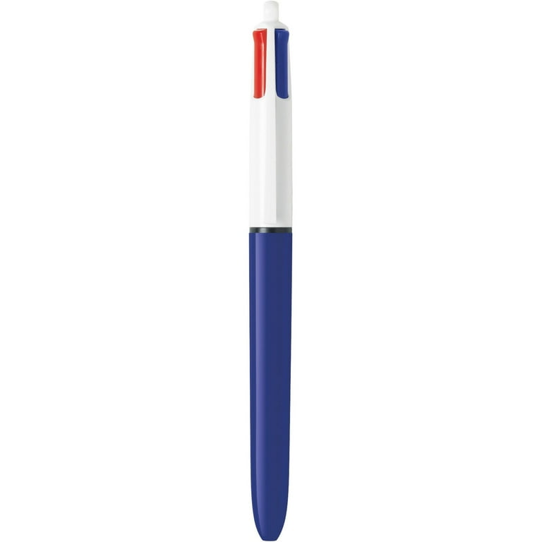 BIC 4-Color Retractable Pen - Medium Pen Point - Refillable - Retractable -  Multi, Black, Red, Green - Blue, White Barrel - 1 Each - 123 Office Solution