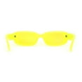 thumbnail image 2 of Lunettes de Soleil en Plastique pour Femmes, Couleur Pop, Rondes, Mod, Rectangle Étroit, Jaune, 2 of 4