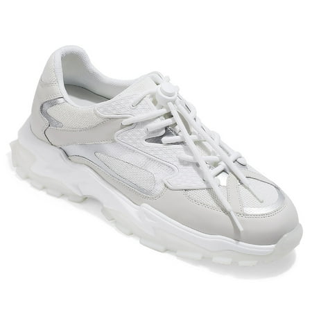 

CMR CHAMARIPA Men s Casual Shoes Calfskin Leather Sneakers Height Increase Shoes 3.15 Taller
