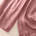 thumbnail image 6 of LEBONYARD Women Plus Size Cotton Linen Wide Leg Pants,Women's Spring Summer Casual Fashion -Linen Embroidered Loose 9 10 Flare Pants Pink M, 6 of 8