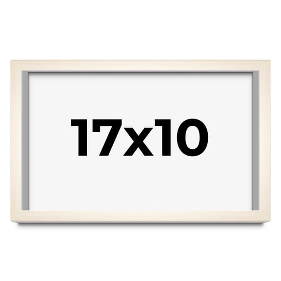 17x10 Frame White Wheat Solid Wood Picture Frame | Moulding Width 0.75 Inches | Interior Depth 0.5