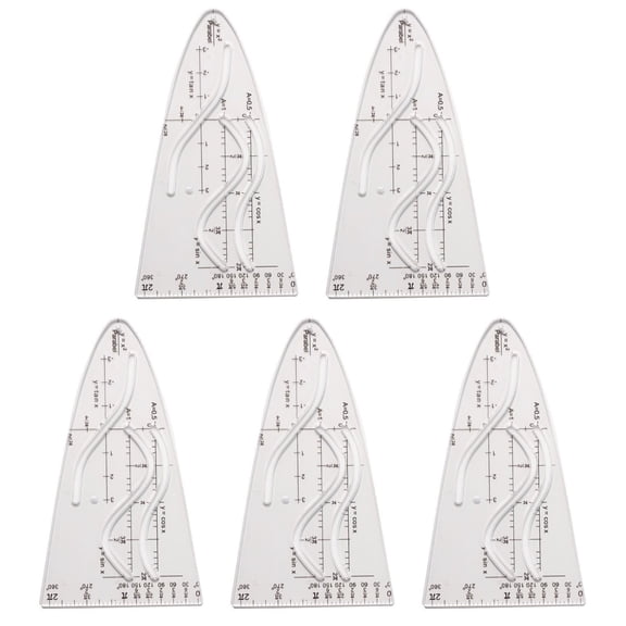 Math Parabolic Stencil Cosine Ruler for Teacher, Student Parabola Ruler Parabolic Template for Mathematical Functions