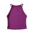 thumbnail image 4 of Jewelreauty Spaghetti Strap Tank Top Women Cotton Sleeveless Slim Fit Crop Tops Summer Casual Ribbed Shirts (S, Purple), 4 of 6