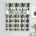 thumbnail image 2 of Kitchen Curtains 36 Inch Short - 3 Panel Set, Rod Pocket Window Curtain with Minimalist Marijuana Leaf Design, 100% Polyester for Farmhouse, Cafe, Kitchen, Bedroom, Easy Wash, 2 of 6