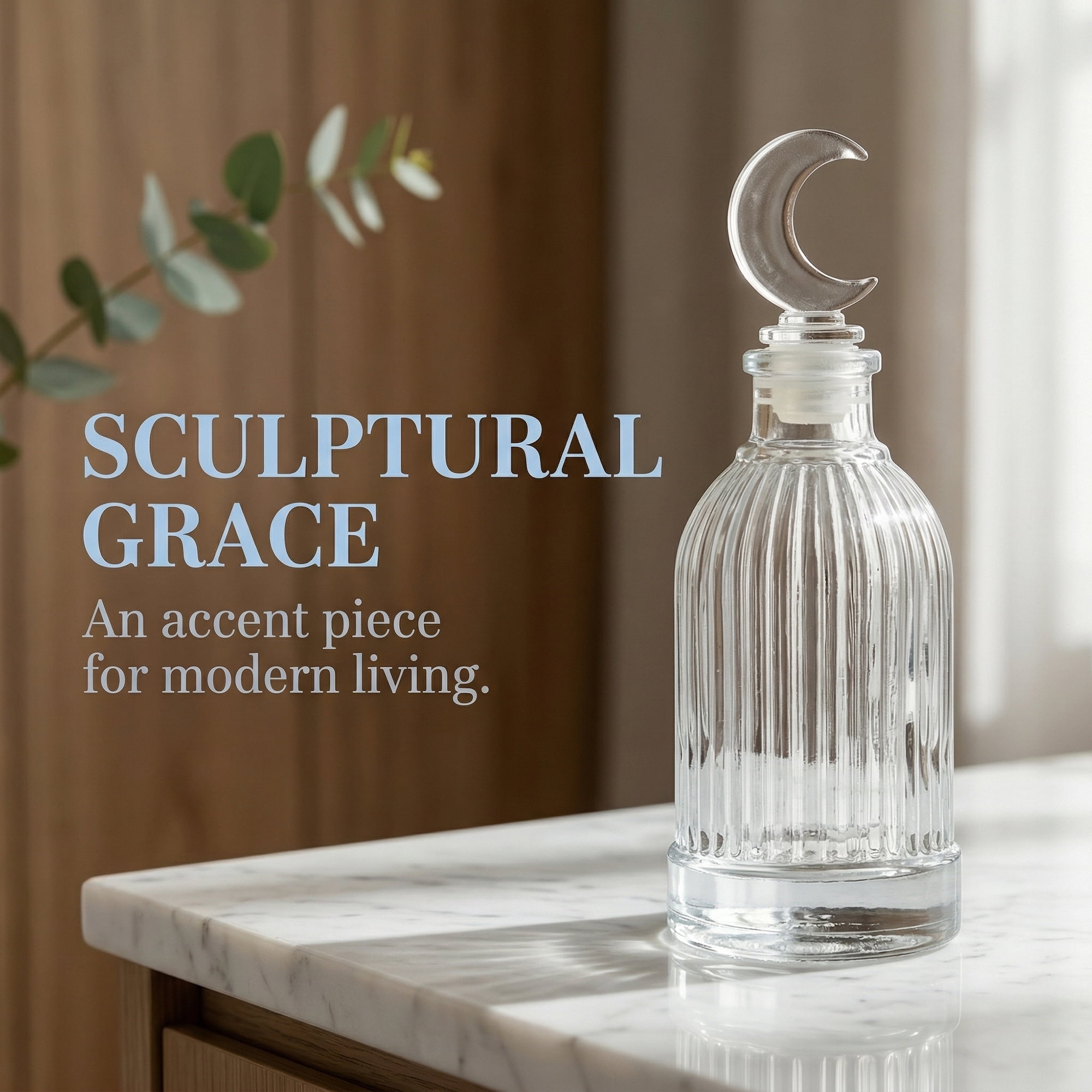 Unique Bargains 2pcs Decorative Glass Jars with Ornate Glass Stoppers Moon Shaped Snap Cover 2.4"x2.4"x5.7"