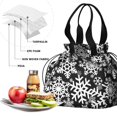 thumbnail image 4 of Black Christmas Snowflake Pattern Drawstring Lunch Bag Women - Drawstring Lunch Bag Insulated for Work Office - Stain-Resistant Large Lunchbags for Women with Multi-Pockets, 4 of 6