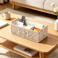 thumbnail image 6 of Ccwuwei Macrame Storage Basket, Handmade Toilet Paper Basket, Boho Woven Decor, Small Countertop Organizer with Handles for Shelf, Living Room, Bedroom, Home,Office - White, 6 of 8
