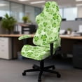 thumbnail image 5 of Whosucclay Shamrock Music Note Print Stretchable Gaming Chair Cover Washable, Anti-Scratch Slipcover with Armrest Protection, Cat Scratch Proof for Office Computer Chairs St Patrick's Day Decor, 5 of 8