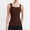 Coffee, variant on Women Seamless Square Neck Compression Thermal Underwear Top Body Shaping Warm Vest Beige M