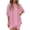 #227-Pink, variant on Haivin Womens Summer 2-Piece Set, Solid Color Round Neck Short Sleeve Top and Shorts, Casual Lightweight Outfit for Daily Wear and Outdoor Activities