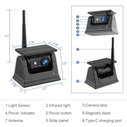 Solar Wireless Rear View Backup Camera For Phone Magnetic Base Solar Power And Built-In Battery For RV Car ,Clear Images