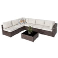 thumbnail image 4 of Cozyhom 7 Pieces Outdoor Patio Sectional Sets PE Rattan Wicker Sectional Sofa Set with Coffee Table, Patio sectional|Outdoor sofa , Brown, 4 of 9