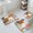 Gray Orange, variant on Burnt Orange Grey Bath Mat 3 Piece Bathroom Rug Set, Modern Abstract Oil Painting Non Slip Bath Rug Contour Mat and Toilet Lid Cover, Absorbent Shower Mats Soft Bath Rugs and Mats Sets