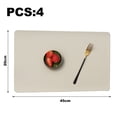 thumbnail image 2 of 4 leather placemats, non-slip insulation mats, household table mats, waterproof hotel western food mats, coasters. - white, 2 of 5