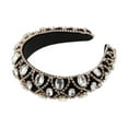 thumbnail image 7 of Unique Bargains 1 Pc Faux Crystal Padded Headband Bling Rhinestone Hairband for Women Gold Tone 1.57 Inch Wide, 7 of 7