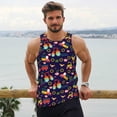 thumbnail image 6 of Lsque cute animals Pattern Mens Tank Tops Muscle Athletic Quick Dry Sleeveless Workout Fitness T Shirts Beach Tank Top, Loose-fit Sleeveless Shirt for Men-Medium, 6 of 7