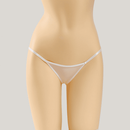 Fulorrnie Women s Ultra Low Rise Sexy Nylon Panties Lightweight Breathable Thong Minimal Coverage Seamless Design  White  XXL