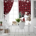 thumbnail image 5 of Fsddascl Red Plaid Christmas Snowman Blackout Curtains for Bedroom/Living Room, Thermal Insulated Kitchen Curtains, Xmas Tree Snowflake Grommet Darkening Window Treatment Drapes 42"x84"x2, 5 of 6
