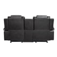thumbnail image 4 of Istro 76 Inch Manual Recliner Loveseat- Cupholder Console Gray Faux Leather, 4 of 7