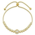 thumbnail image 4 of Auriga Fine Jewelry 925 Sterling Silver Zirconia Halo Bolo Bracelet for Women, 4 of 5