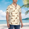 thumbnail image 5 of Haiem Heart Dachshund Printed Hawaiian Shirt for Men - Men’s Casual Beach Summer Shirts - Stretch Fabric with Modern Fit-XX-Large, 5 of 9