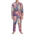 thumbnail image 3 of Lsque Colorful Cloud White Horse Pattern Long Sleeve Pajama Set for Men - Soft 2-Piece Sleepwear and Loungewear Set with Pockets, Comfy Nightwear-XX-Large, 3 of 7