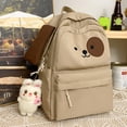 thumbnail image 1 of Bolsa de hombro para perro Bolsas de libros casuales de dibujos animados con colgantes Bolsas de estudiantes para estudiantes (caqui), 1 of 8