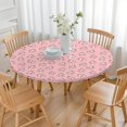 thumbnail image 3 of Pink Cow Heart Pattern Round Fitted Tablecloth with Elastic Edge,Dining Table Cover Waterproof,Outdoor Round Tablecloth for Camping,Dining,Indoor and Outdoor, 3 of 7