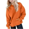 thumbnail image 2 of Cowsor Girls Casual Long Sleeve Hoodies Cute Oversized Fleece Pocket Sweatshirt Tops, 2 of 5