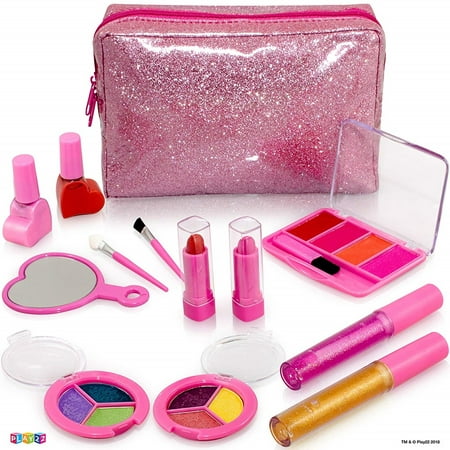 Kids Makeup Kit For Girl - 13 Piece Washable Kids Makeup Set - My First Princess Make Up Kit Includes Blush, Lip Gloss, Eyeshadows, Lipsticks, Brushes, Mirror Cosmetic Bag Best Gift For Girls (Best Gifts For 13 Year Girl 2019)