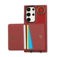 thumbnail image 5 of Wallet Case for Samsung Galaxy S23 Ultra, with Wrist Strap 360 Rotating Finger Ring Flip Zipper PU Leather Stand Card Slots Shockproof Drop Protective Phone Cover Girls Women Magnetic Buckle, Red, 5 of 7