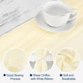 thumbnail image 4 of Uxcell 2Pack 10Ft Chiffon Table Runner 28 x 120 Inch Rustic Gauze Tablecloth Beige White, 4 of 6