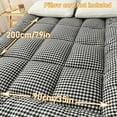 thumbnail image 4 of Ultra-Soft Plaid Mattress Pad - Breathable & Fluffy, Thick Mattress Topper, Hotel Quality, Single, Double, Extra Large, Super All Sizes, All-Season Luxury Comfort for Bedroom, Guest Room, 4 of 35