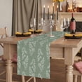 thumbnail image 3 of Dark Green Botanical Cotton Linen Table Runner for Dining Kitchen, Pastoral Elegant Spring Floral Wedding Outdoor Party Tablerunners Decoration, Dresser Scarf Coffee Tablecloth Runners 13x70 Inches, 3 of 9