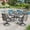 Gray Table- Gray Chairs, variant on VOXBIN 5 Pieces All Weather Outdoor Patio Dining Set - 40.6" Round Outdoor Table and 4 Patio Swivel Chairs for Lawn Garden