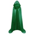 thumbnail image 2 of Lilgiuy Children's Solid Color Hooded Cloak Mid Size Children's Holiday Style Medieval Long Cloak(Green8-18 Years), 2 of 4
