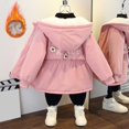 thumbnail image 2 of Gubotare Fall Jacket Toddler Girl Baby Girls Long Coat Toddler Kids Winter Fleece Jacket Warm Outwear Clothes Size 1T 2T,(Light Pink 1-2 Years), 2 of 4