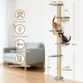 PAWSCRAT 5-Tier Tension-Mounted Cat Tree with Platforms and Sisal ...