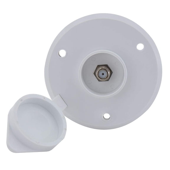 RecPro RV Cable TV Plate | Coaxial Cable Connector | White, 1 Outlet