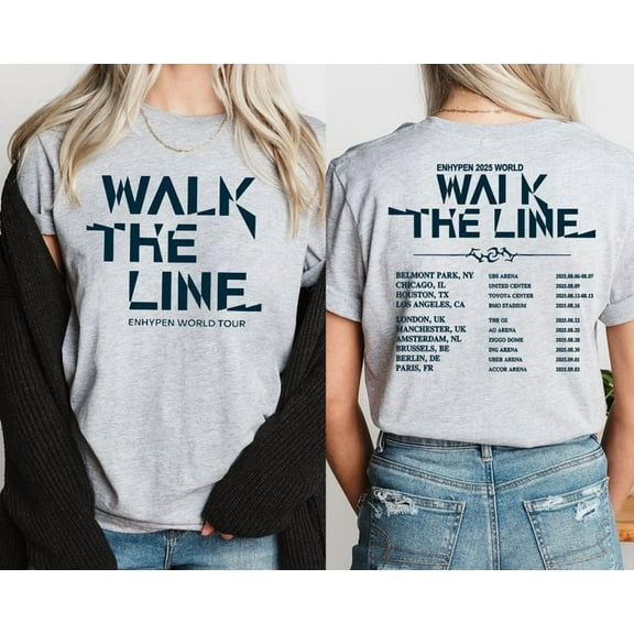 Unisex Walk The Line Tour Enhypen, Enhypen Tour 2025 Graphic T-Shirt, Sizes S-5XL, Tbun